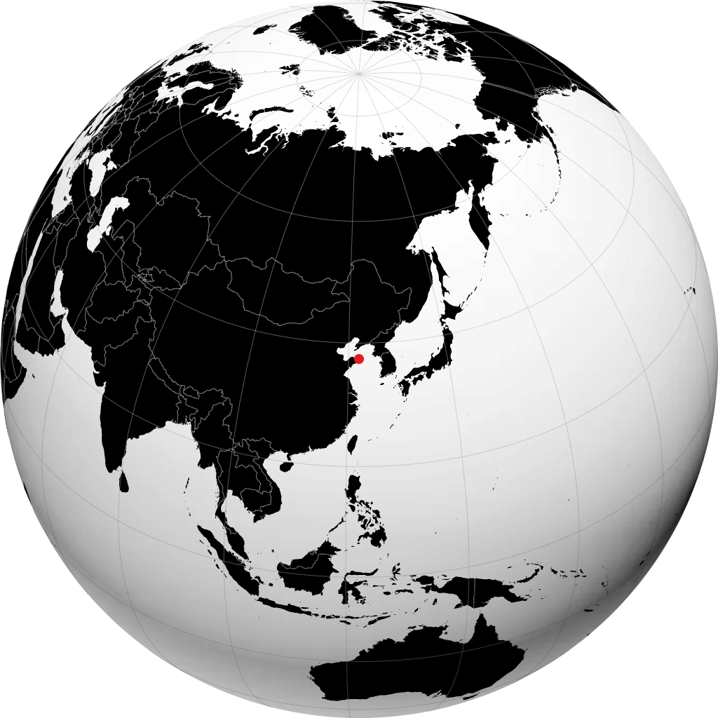 Weihai sur le globe