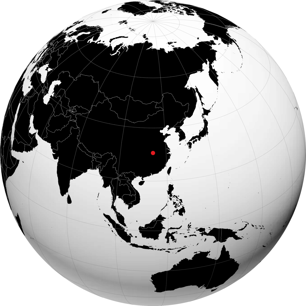 Wuhan sur le globe