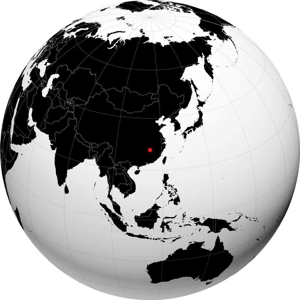 Xinyu sur le globe
