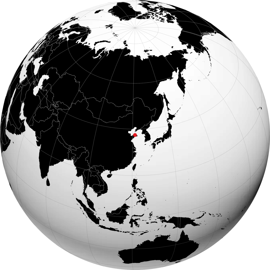 Yantai sur le globe