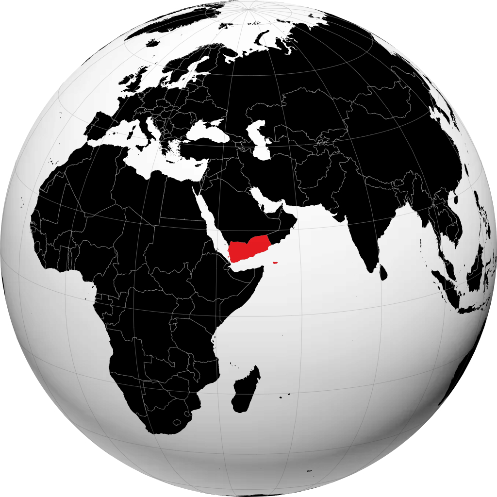 Yémen sur le globe