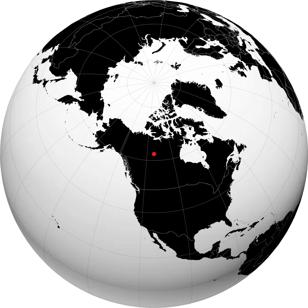 Yellowknife sur le globe