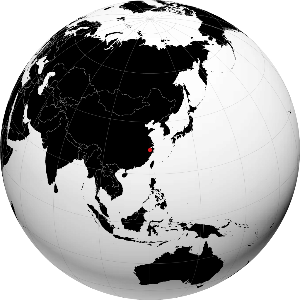 Yiwu sur le globe