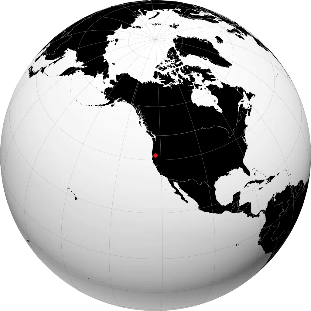 Yreka sur le globe