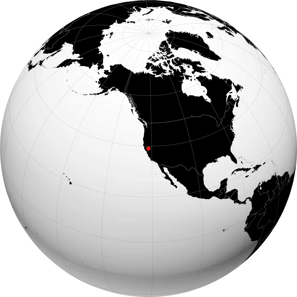 Yuba City sur le globe