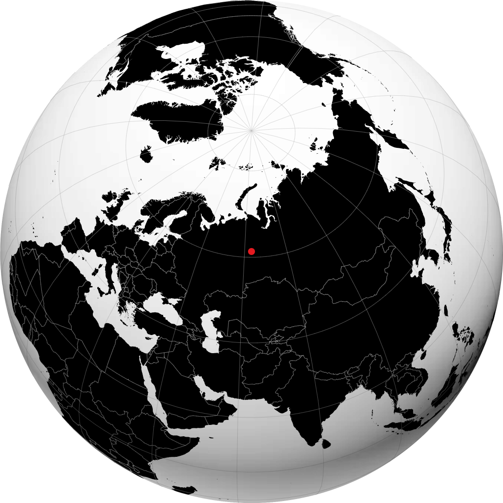 Yugorsk sur le globe