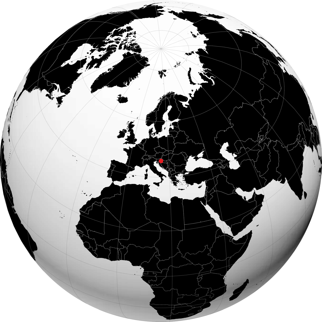 Zagreb sur le globe