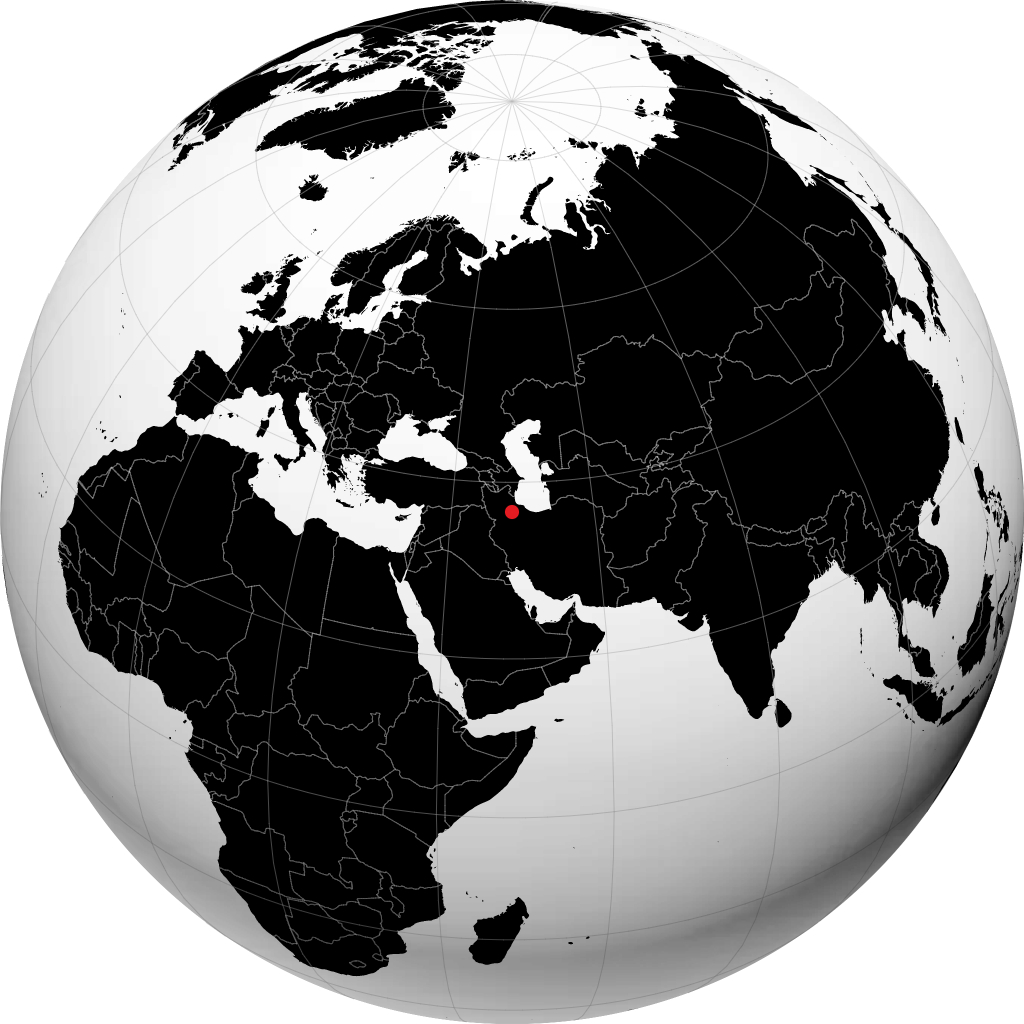 Zandjan sur le globe