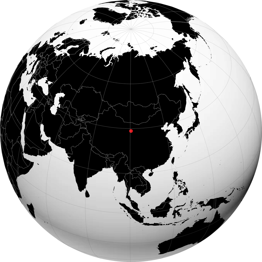 Zhangye sur le globe