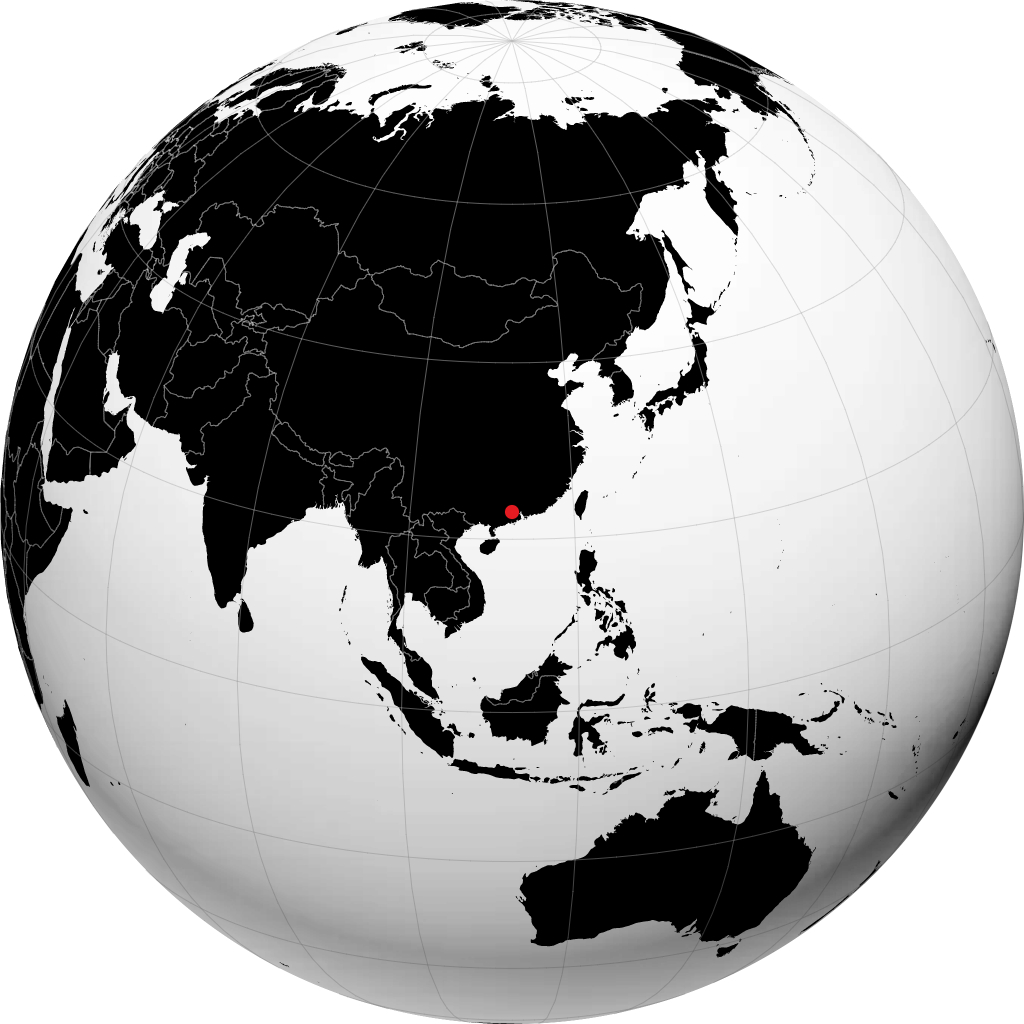 Zhaoqing sur le globe