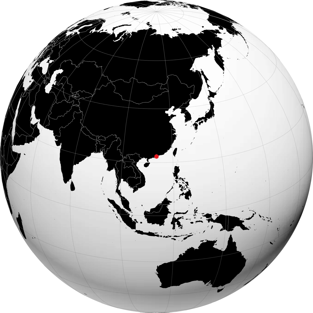 Zhuhai sur le globe