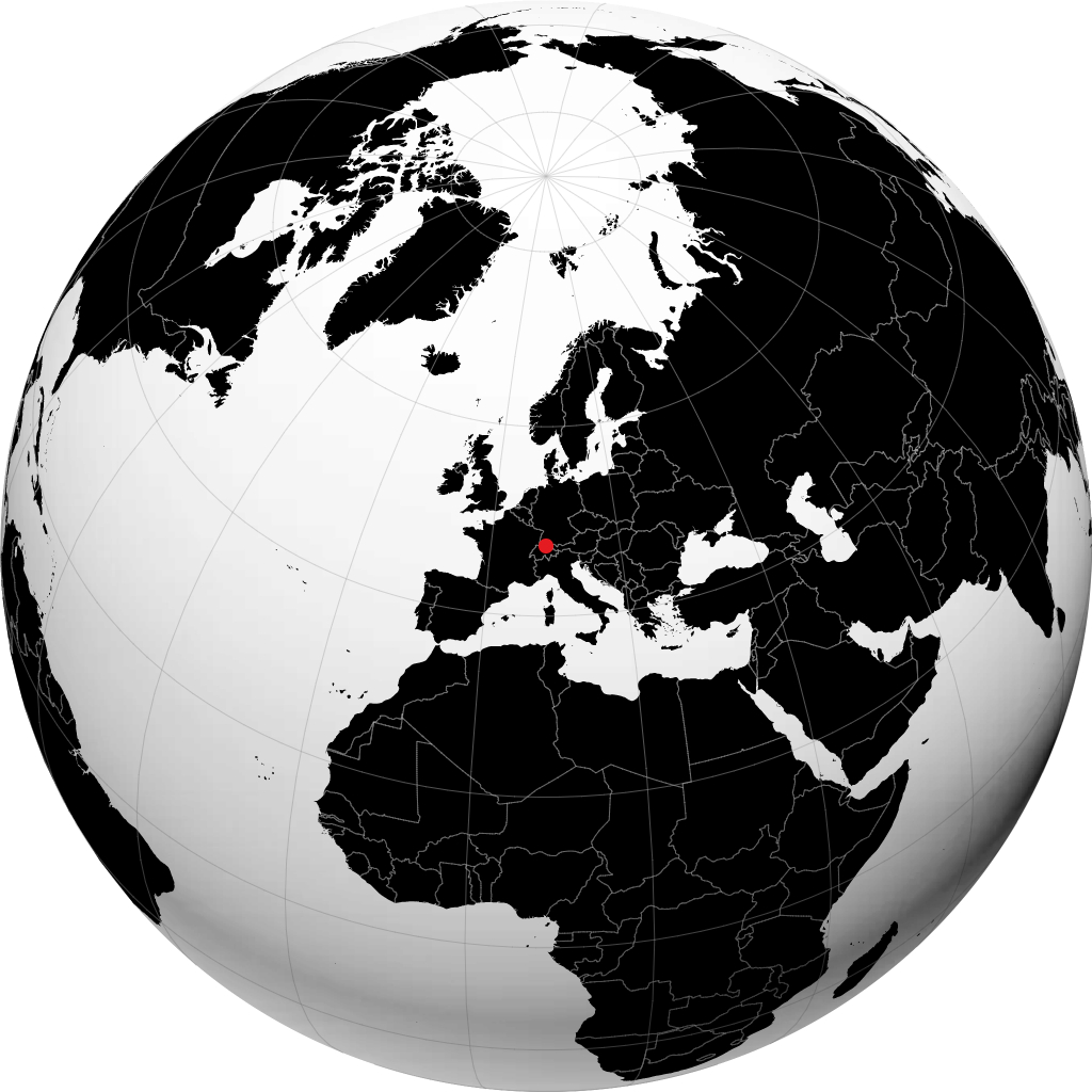 Zurich sur le globe