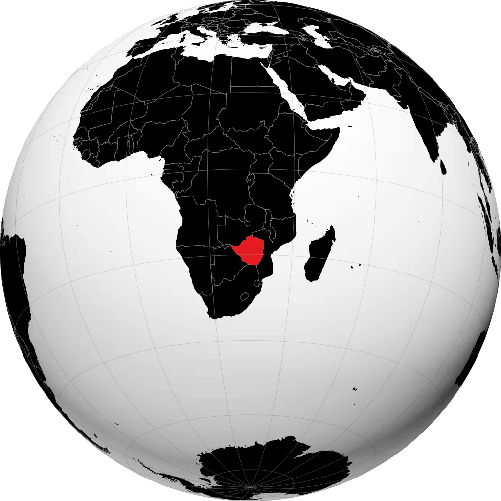 Zimbabwe sur le globe