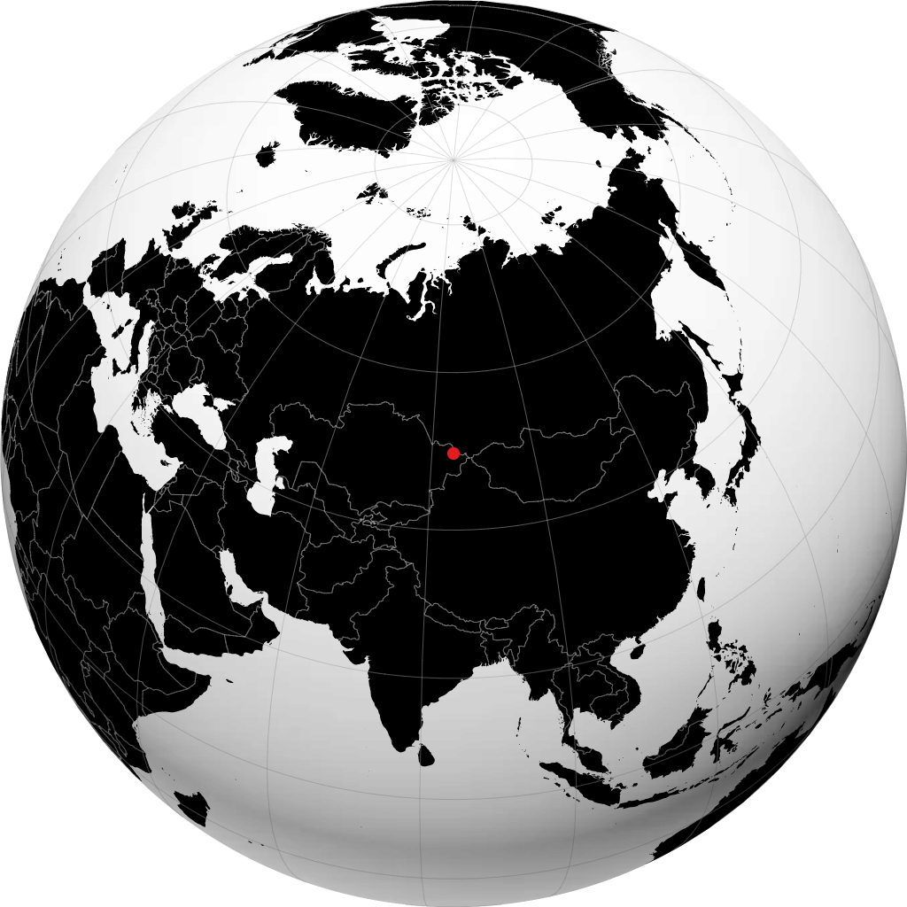 Zyryanovsk sur le globe